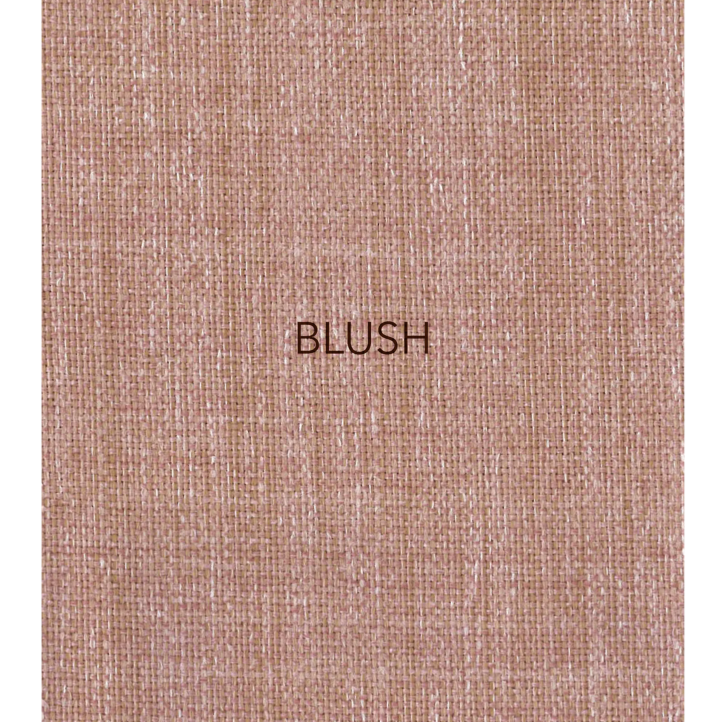 Blush - The fabric used in this collection is a classic, yarn-dyed plain weave made from recycled olefin, embodying a faux linen look with a washed appearance. 