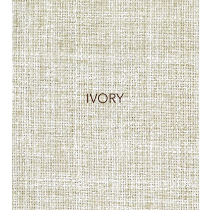 Ivory - The fabric used in this collection is a classic, yarn-dyed plain weave made from recycled olefin, embodying a faux linen look with a washed appearance. 