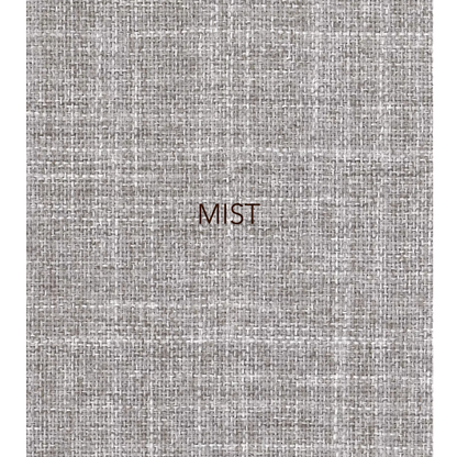 Mist - The fabric used in this collection is a classic, yarn-dyed plain weave made from recycled olefin, embodying a faux linen look with a washed appearance. 