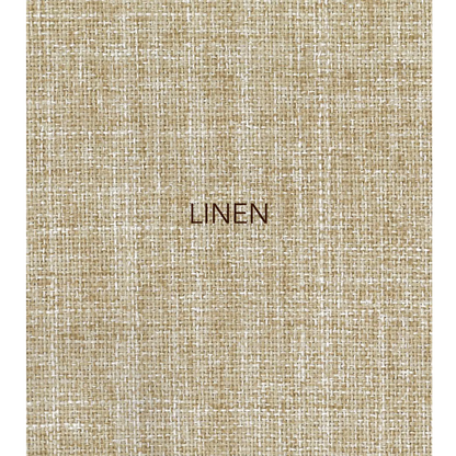 Linen - The fabric used in this collection is a classic, yarn-dyed plain weave made from recycled olefin, embodying a faux linen look with a washed appearance. 