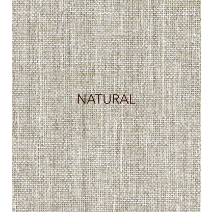 Natural - The fabric used in this collection is a classic, yarn-dyed plain weave made from recycled olefin, embodying a faux linen look with a washed appearance. 