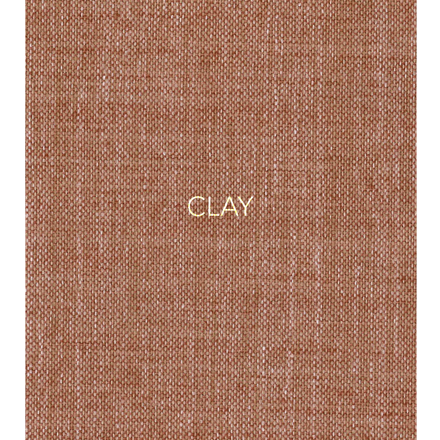 Clay - The fabric used in this collection is a classic, yarn-dyed plain weave made from recycled olefin, embodying a faux linen look with a washed appearance. 