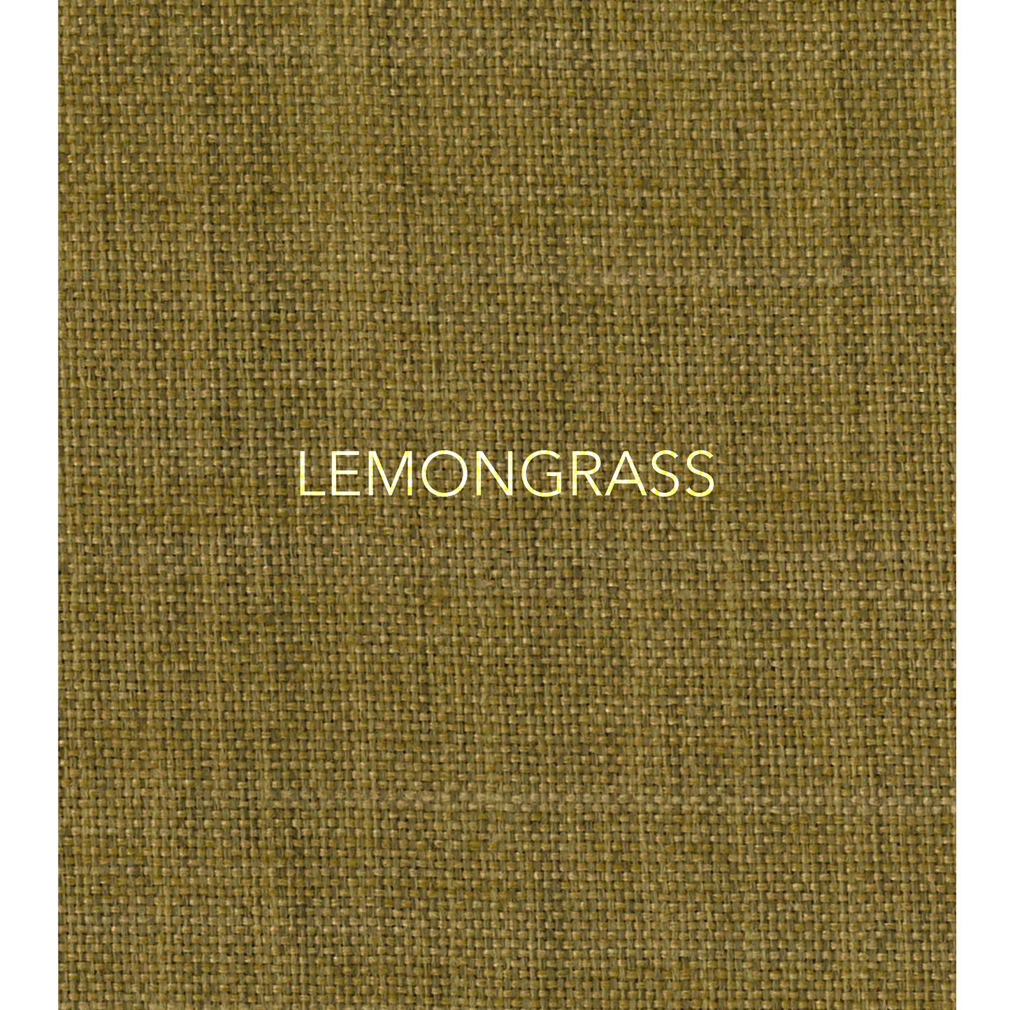 Lemongrass - The fabric used in this collection is a classic, yarn-dyed plain weave made from recycled olefin, embodying a faux linen look with a washed appearance. 