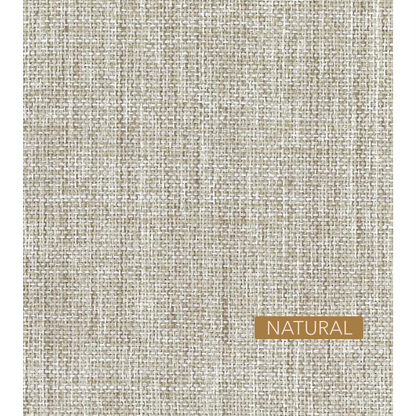 Natural - The fabric used in this collection is a classic, yarn-dyed plain weave made from recycled olefin, embodying a faux linen look with a washed appearance. 