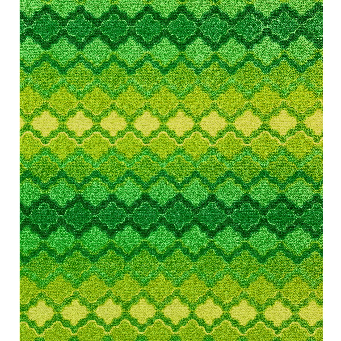 Fabric close up - unique vintage terry cloth fabric, this lamp showcases shades of green and sunny yellow, bringing a joyful focal point to any room. 