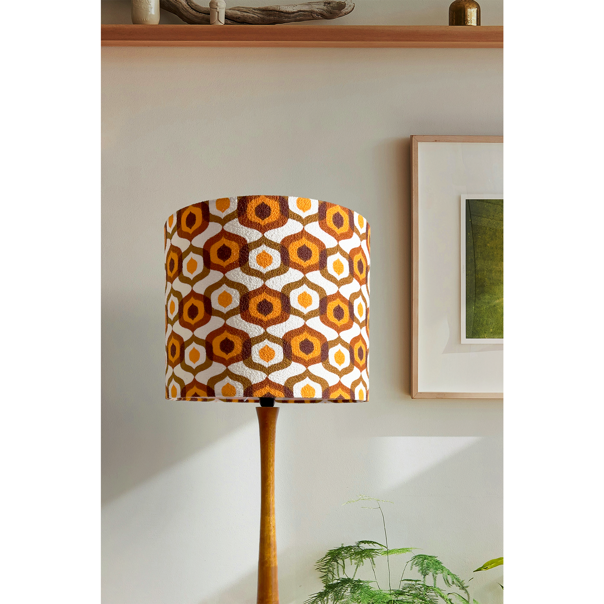 Honeycomb Caramel - Drum Handmade Lampshade for Standing floor lamp