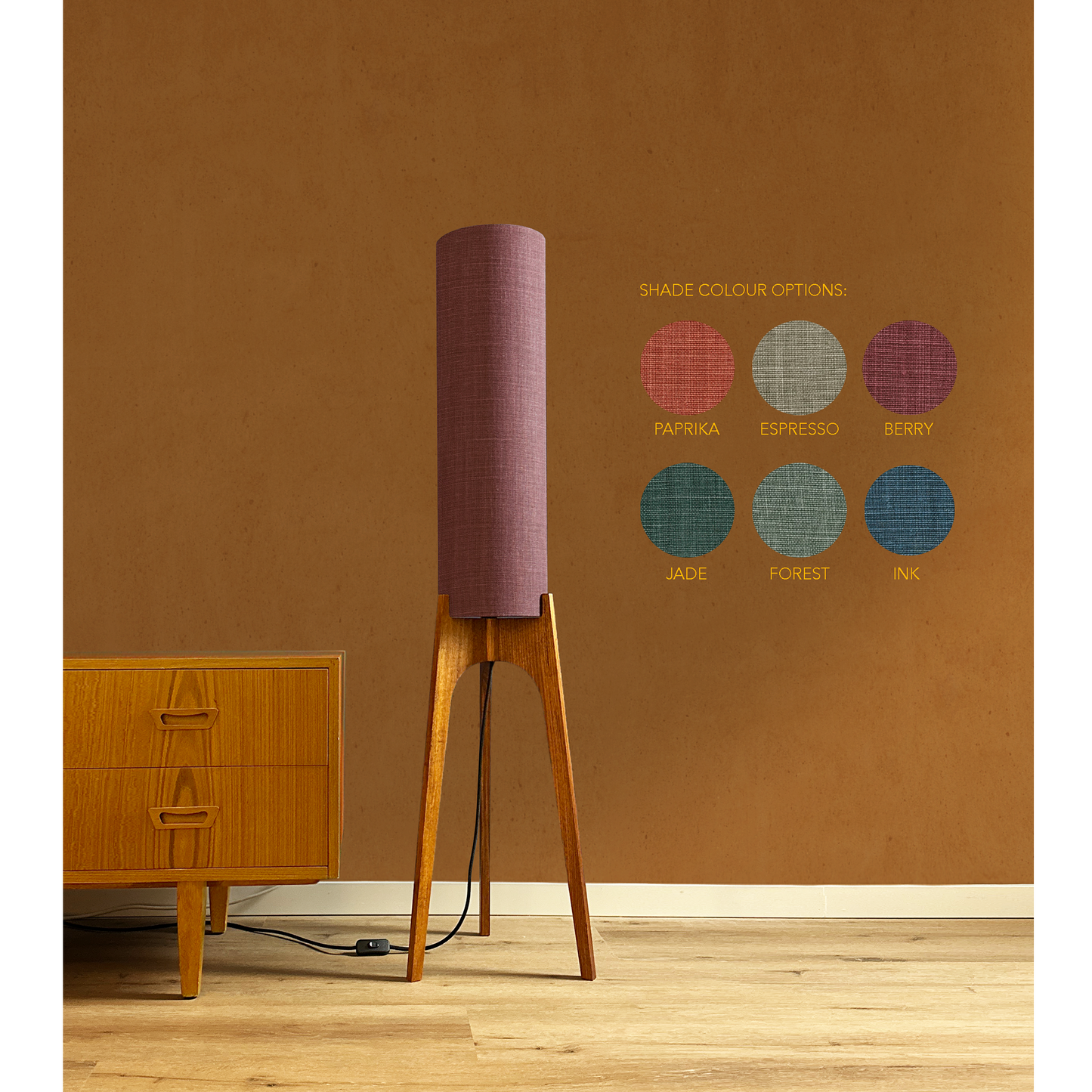 Archie Rocket Floor Lamp - Chic & Elegant  Collection with 6 colour options