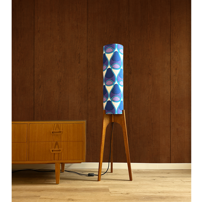 Archie Rocket Floor Lamp - Midnight Charm with vintage terry cloth fabric