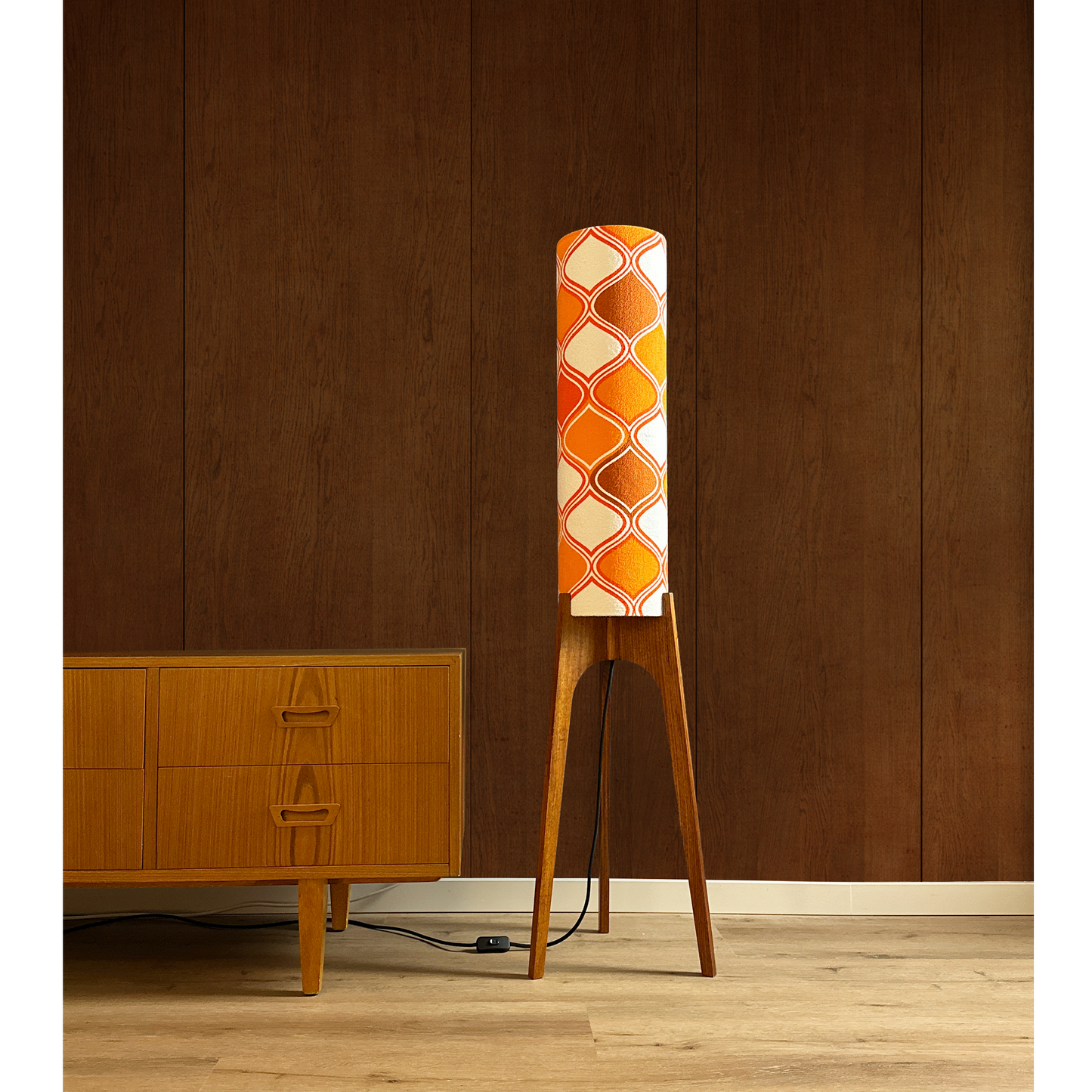 Sunburst Citrus - Vintage Fabric Collection - Archie Rocket Floor Lamp