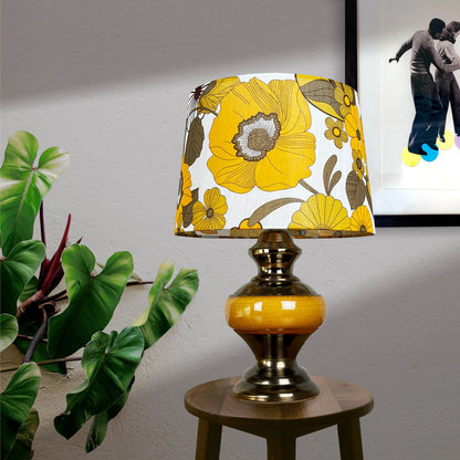 Vintage Mustard Floral | Upcycled Vintage Lamp