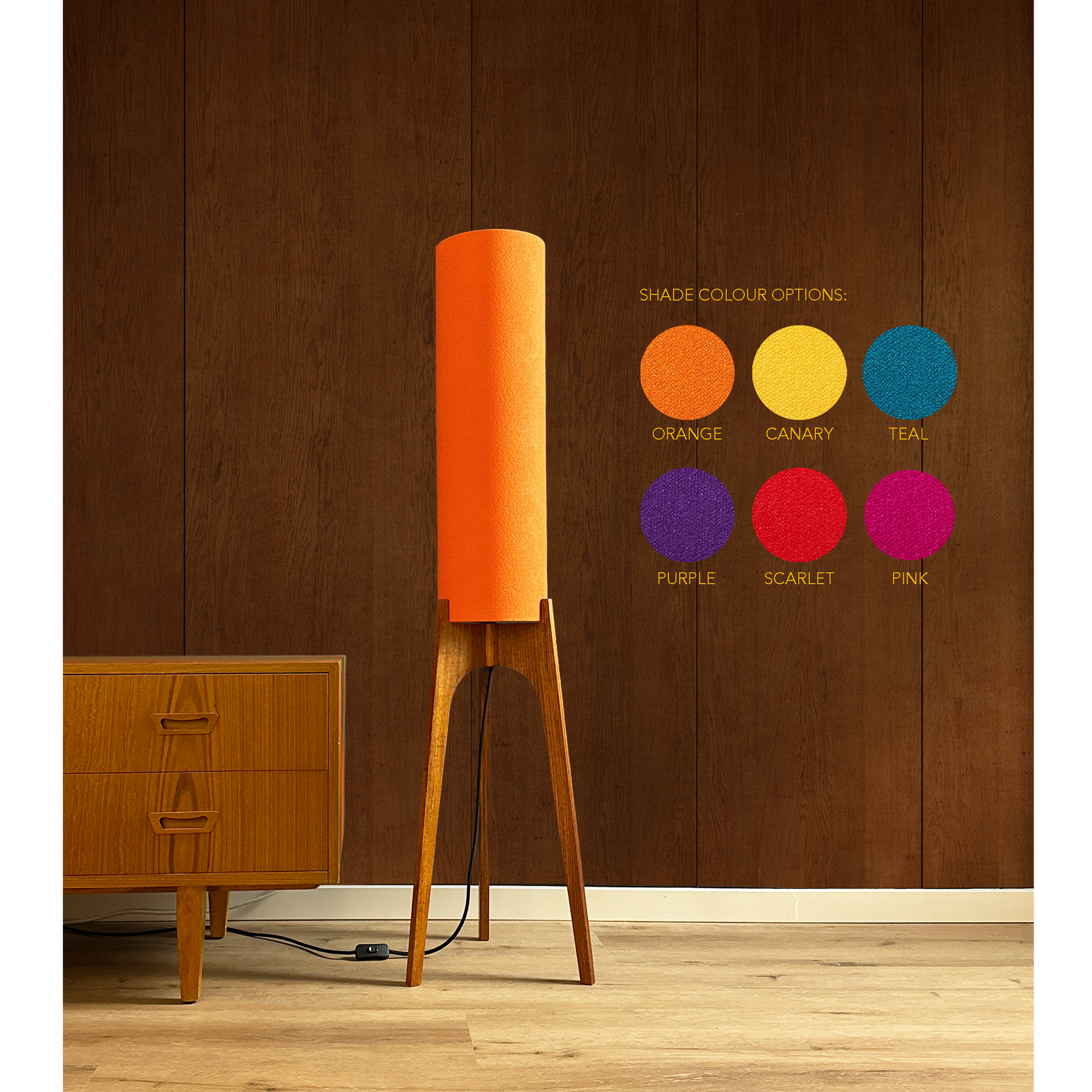 Archie Rocket Floor Lamp - Bold & Playful Collection with 6 colour options