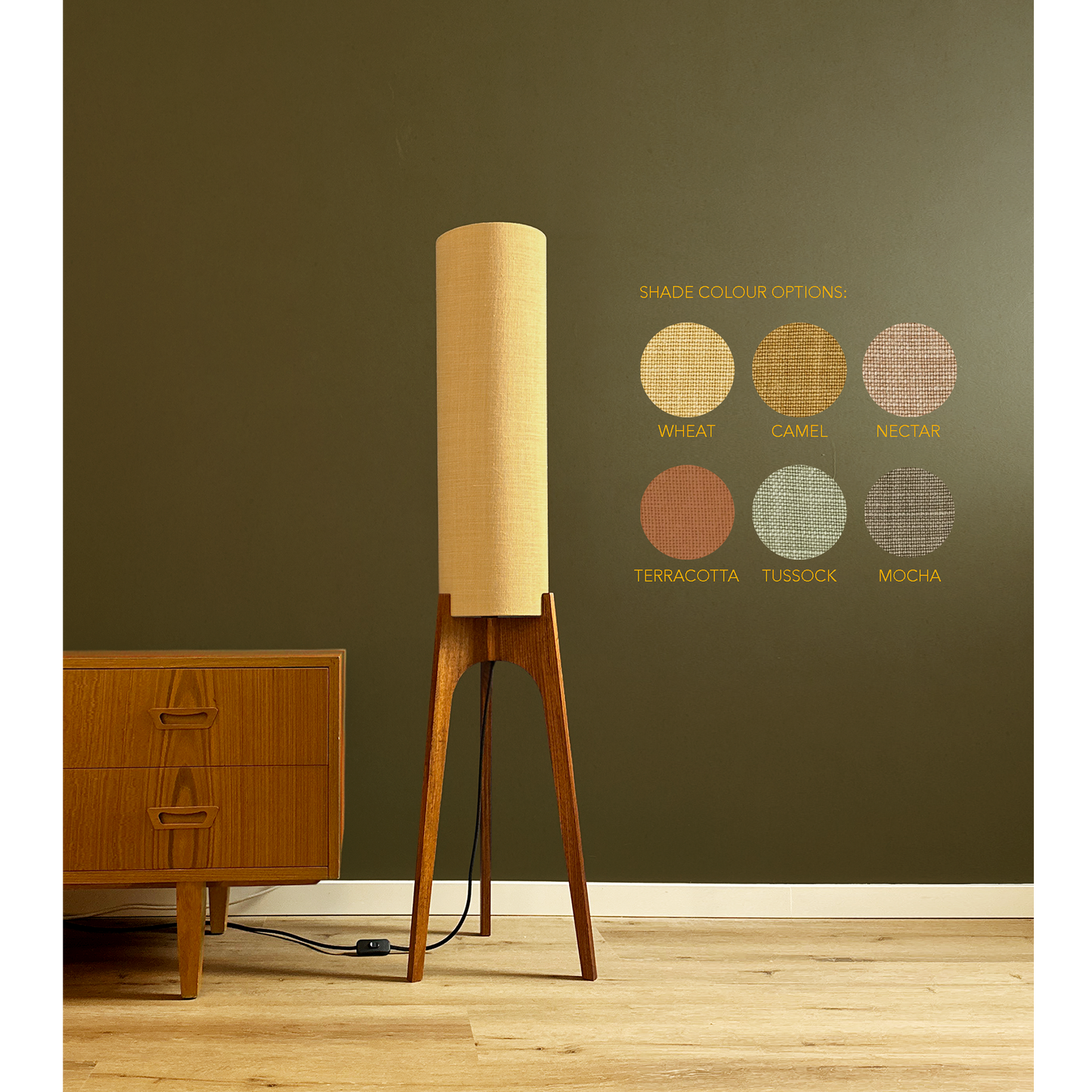 Archie Rocket Floor Lamp - Calm & Earthy Collection with 6 colour options