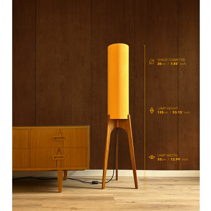 Canary with Measurements - Lamp height 135cm, 53.15 inches, lamp width 33cm, 12.99 inches