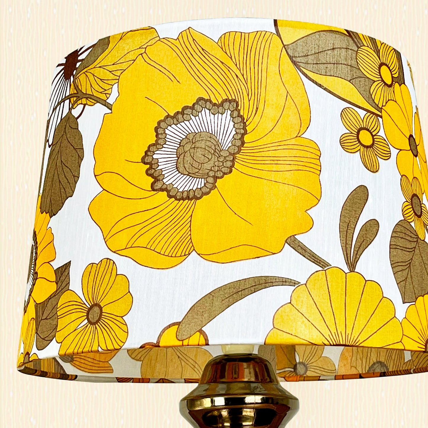 Vintage Mustard Floral | Upcycled Vintage Lamp